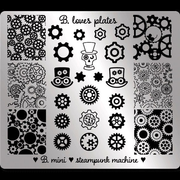 04 Steampunk machine, Mini Stamping Plade, B. Loves Plates