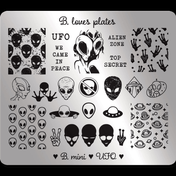 03 UFO, Mini Stamping Plade, B. Loves Plates