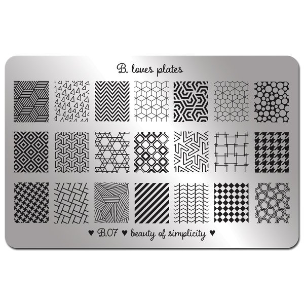 07 Beauty Of Simplicity, XL Stamping plade, B Loves Plates