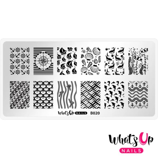 B020 Take Me to the Sea, stampingplade, Whats up Nails