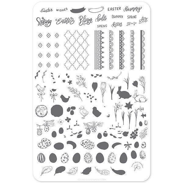 Bunny Kisses (CJSH-29) - Stampingplade, Clear Jelly Stamping