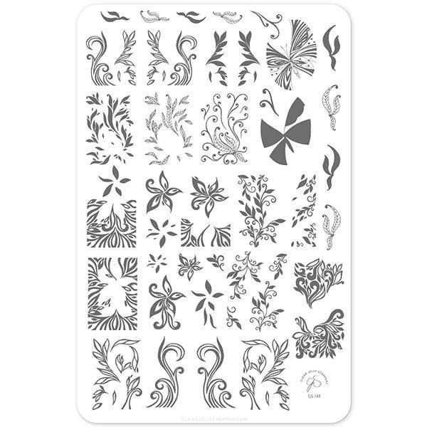 Elegant Swirls (CjS-149), Stampingplade, Clear Jelly Stamper