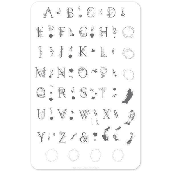 Garden Letters (CjS-83) Stamping Plade, Clear Jelly Stamper