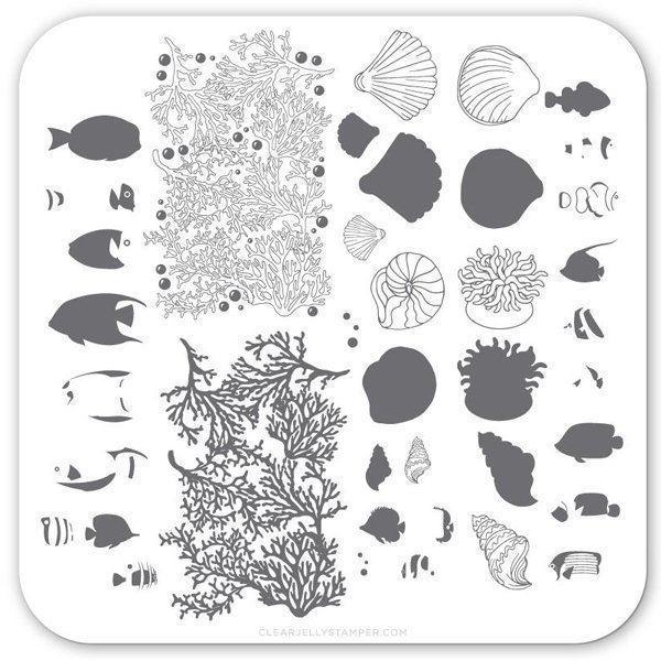 Suzie´s Underwater Tropical (CJSLC-49) - Stampingplade, Clear Jelly Stamper