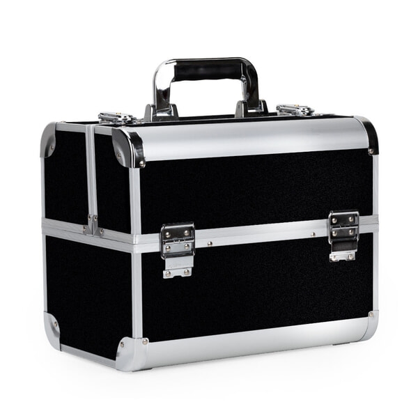 Kuffert til Negleprodukter i Sort/sølv, Str. L