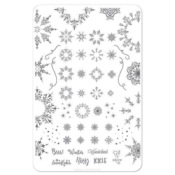 Let it Snow (CjSC-18), stampingplade, Clear Jelly Stamper