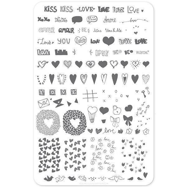 LoVe Notes (CjSV-12) - Stampingplade, Clear Jelly Stamper (u)