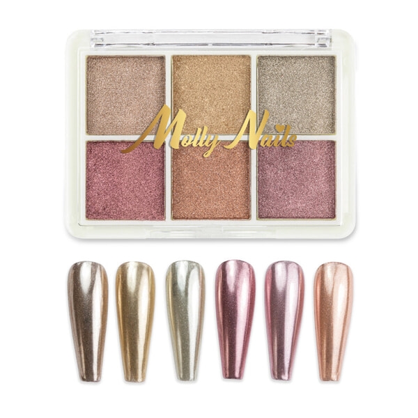 Mirror Powder Pigmenter 6 stk, Molly Nails