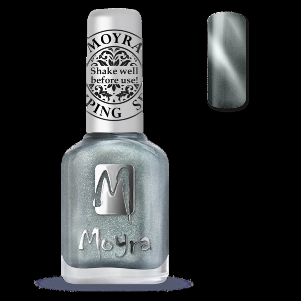 Se SP30 Magnetic Silver Stamping neglelak, Moyra hos Nicehands.dk