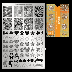 Skins, Stamping Plade NO. 131 stampingplade, Inkl. TRY ON, Moyra