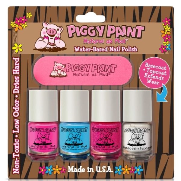 4-pak neglelak med neglefil, Piggy Paint (u)
