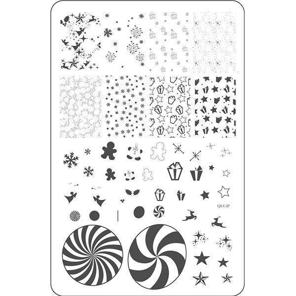Pretty Paper - Candied (CjS C-27), stampingplade, Clear Jelly Stamper