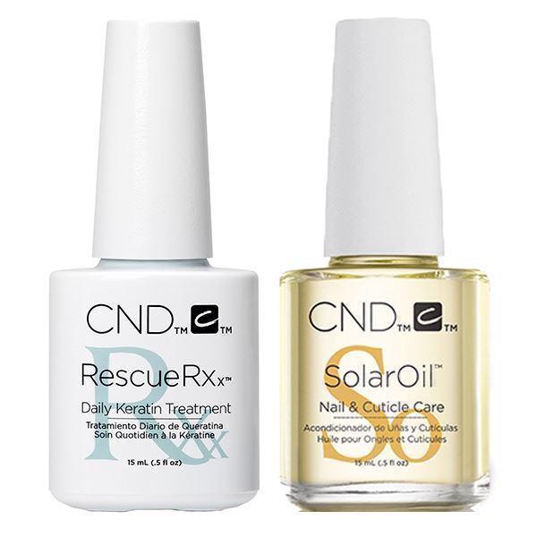 CND Rescue RXx & SolarOil - Negleplejesæt - 2 x 15 ml