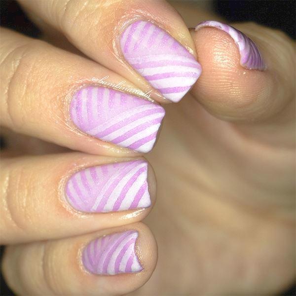  Slanted Lines Design - Step By Step nail art 