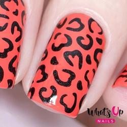 Cheetah Hearts Stencils Whats Up Nails