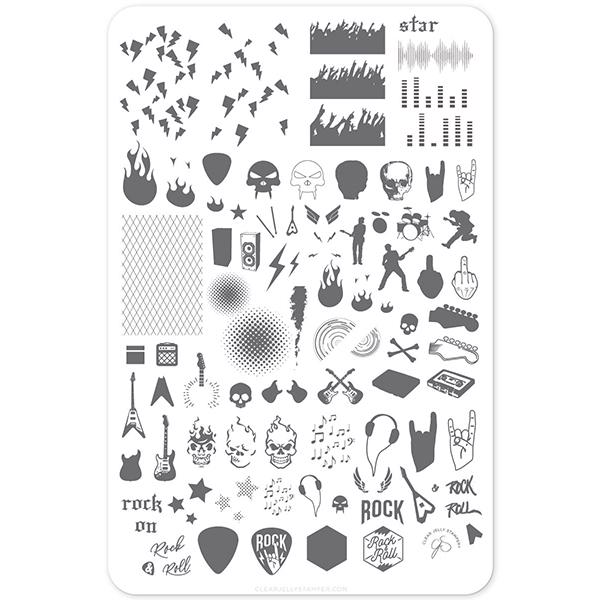 Rock On! (CjS-121) - Stampingplade, Clear Jelly Stamper