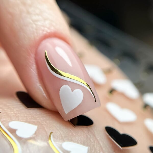 Hjerte klistermærker til neglene, SWA04, GNB