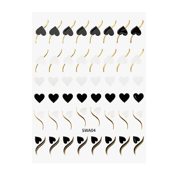 Hjerte klistermærker til neglene, SWA04, GNB
