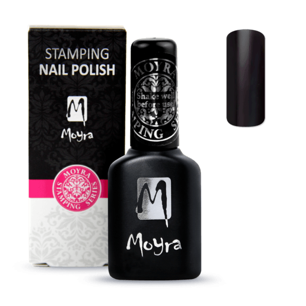 Sort Smart Polish, Langsom tørrende stamping neglelak, SPS01, Moyra