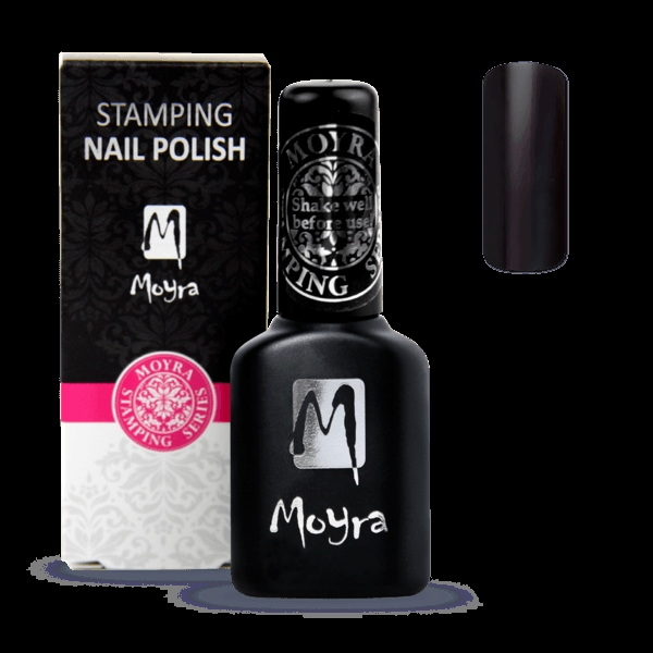 5: Sort Smart Polish, Langsom tørrende stamping neglelak, SPS01, Moyra