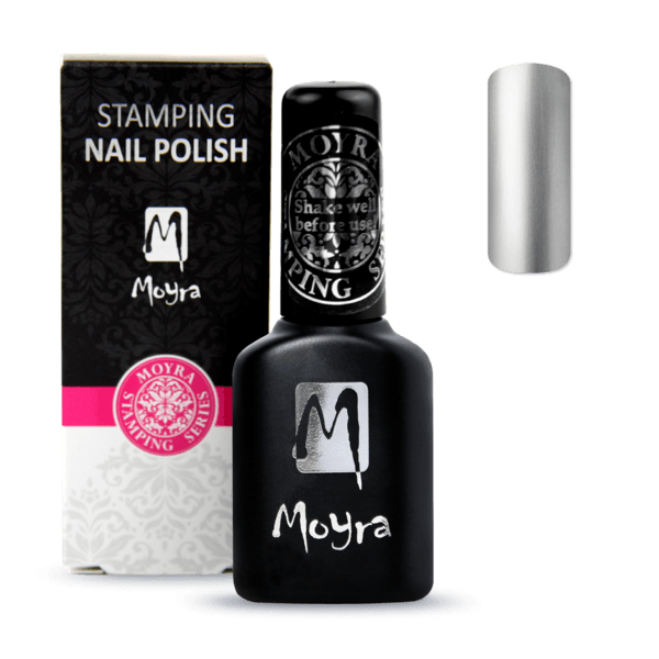 Sølv, Smart Polish, Langsom tørrende stamping neglelak, SPS03, Moyra