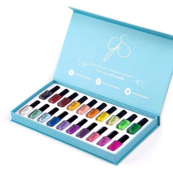 Stamping Polish Kit - Layering (20 farver á 5 ml), Clear Jelly Stamper
