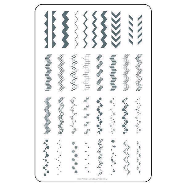 Chantel\'s Chevrons (CjS LC-36), stampingplade, Clear Jelly Stamper