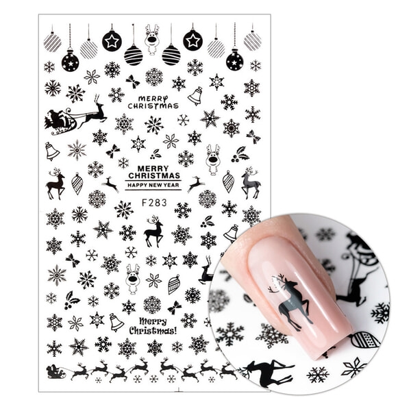 Sorte jule klistermærker, F283, GNB