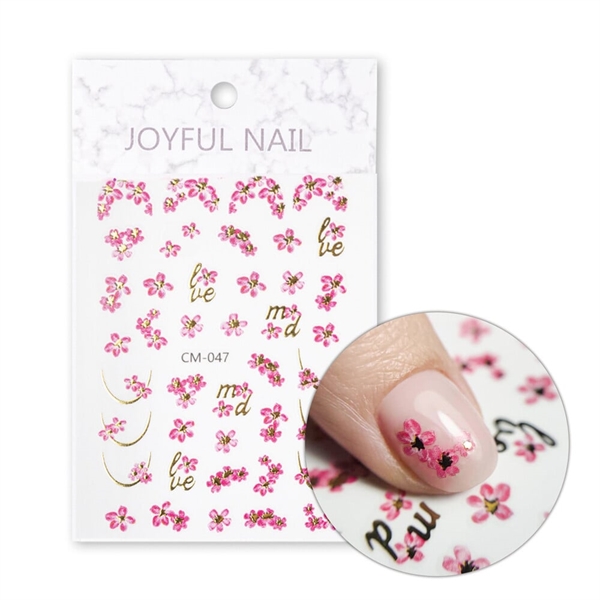 Blomster klistermærker med guld, CM-047, GNB