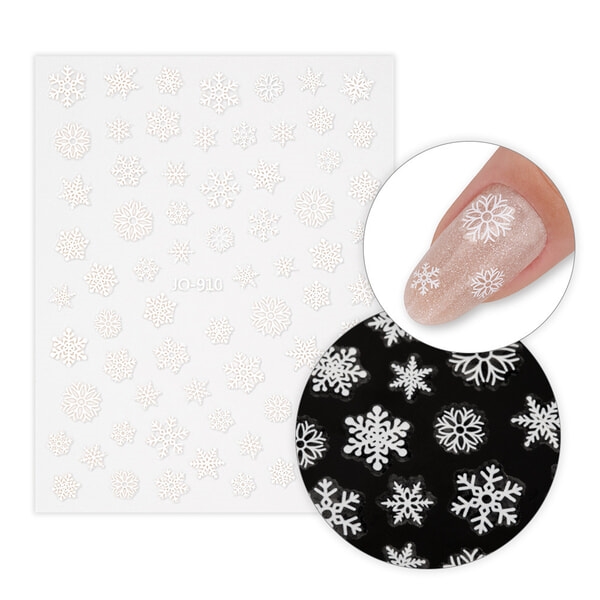 Hvide snefnug klistermærker, JO-910, GNB