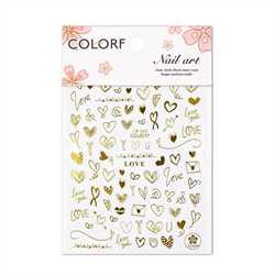 Guld hjerter klistermærker, cb-202, CNB