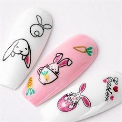 Påske klistermærker med glimmer, selvklæbende og ultratynde, 1047D, GNB