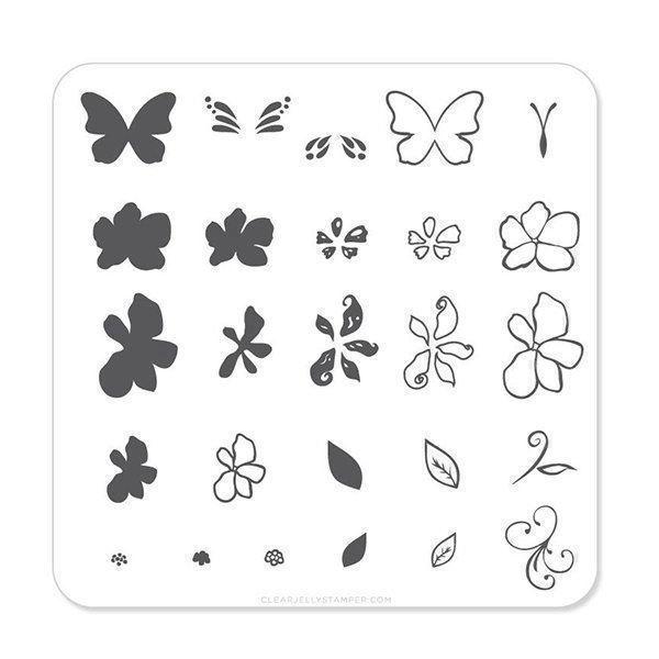 Flower & Butterfly (CjS-01) - Stampingplade