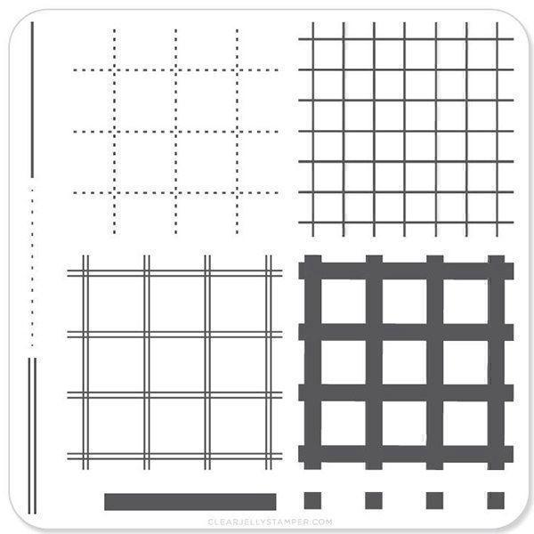 Perfectly Plaid (CjS08), Clear Jelly Stamper, stampingplade Nicehands