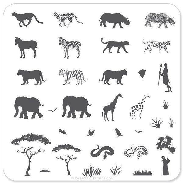 Out of Africa (CjS-15), Clear Jelly Stamper, stampingplade