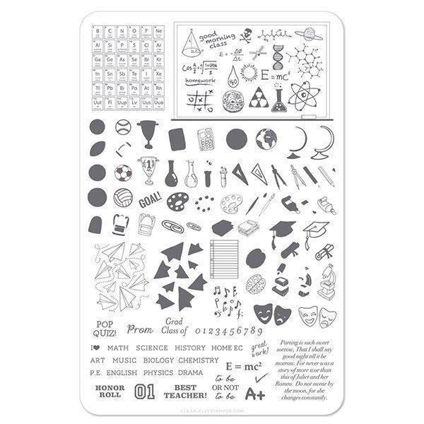 Back to School - Scholastic (CjS-42) - Stampingplade, Clear Jelly Stamping