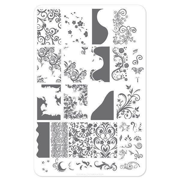Sweet Swirls - (CjS-48) Stampingplade, Clear Jelly Stamper