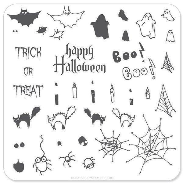 Trick & Treat Halloween (CjSH-04), Clear Jelly Stamper, stampingplade