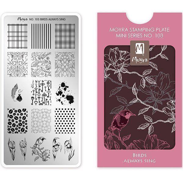 Se Birds always sing MINI Stamping Plade NO. 103, Moyra hos Nicehands.dk