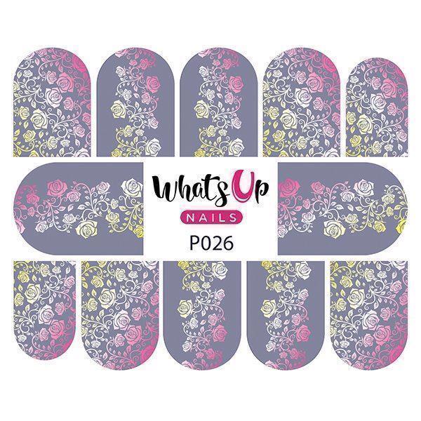 P026 Faded Floral, Whats up Nails Nicehands