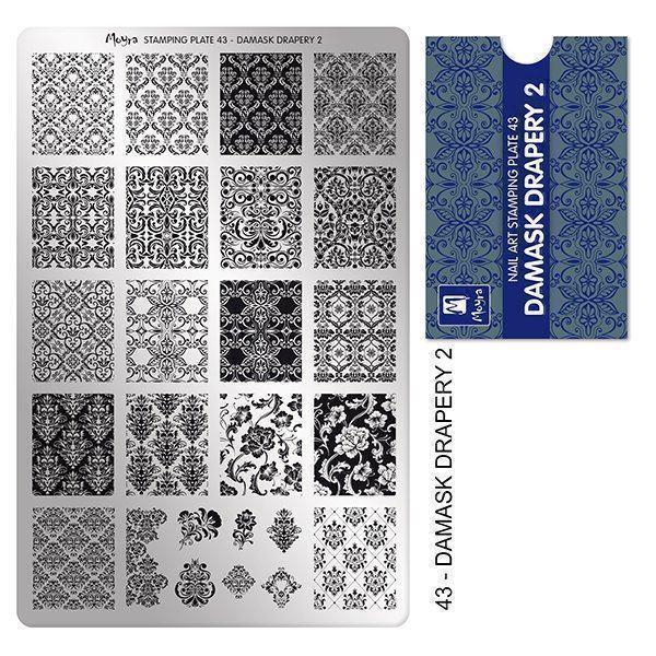 Se Damask drapery 2 Stamping Plade NO. 43, Moyra hos Nicehands.dk