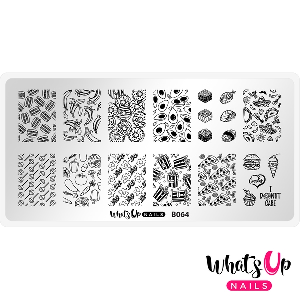 B064 Wakey Wakey, Eggs and Bakey, stampingplade, Whats up Nails