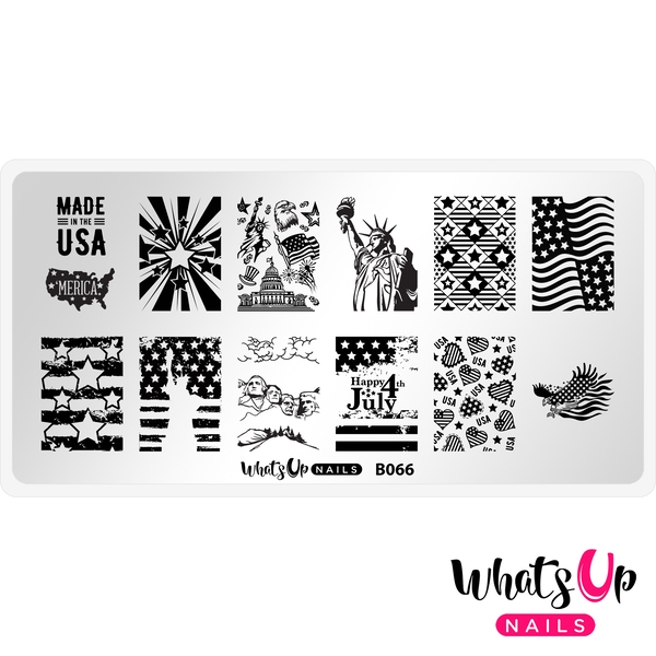 B066 Slice of Americana, stampingplade, Whats up Nails