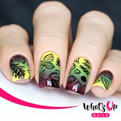 A011 Leaves Are Fall-ing, stampingplade, Whats up Nails