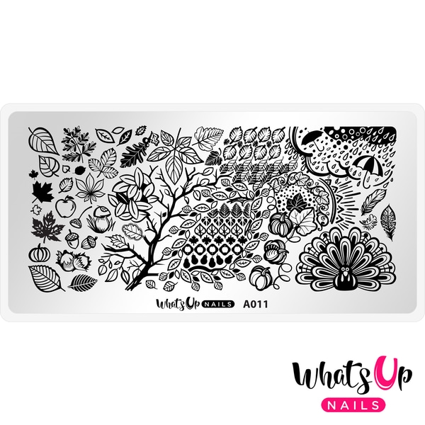 A011 Leaves Are Fall-ing, stampingplade, Whats up Nails