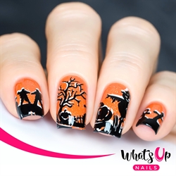 A012 Happy Halloween, stampingplade, Whats up Nails