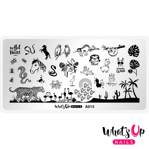 A015 Amazonian Cuddlers, stampingplade, Whats up Nails