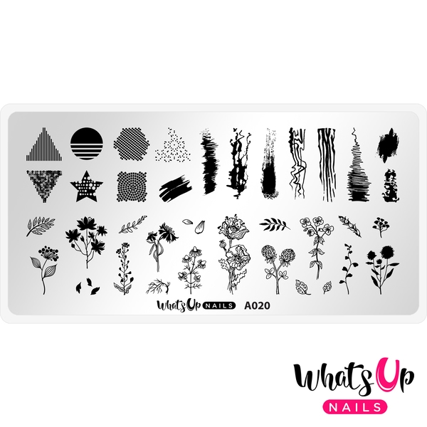 A020 Floralize Your Texture, stampingplade, Whats up Nails