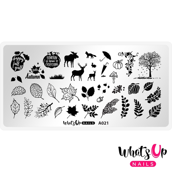 A021 Leaf Pile, stampingplade, Whats up Nails