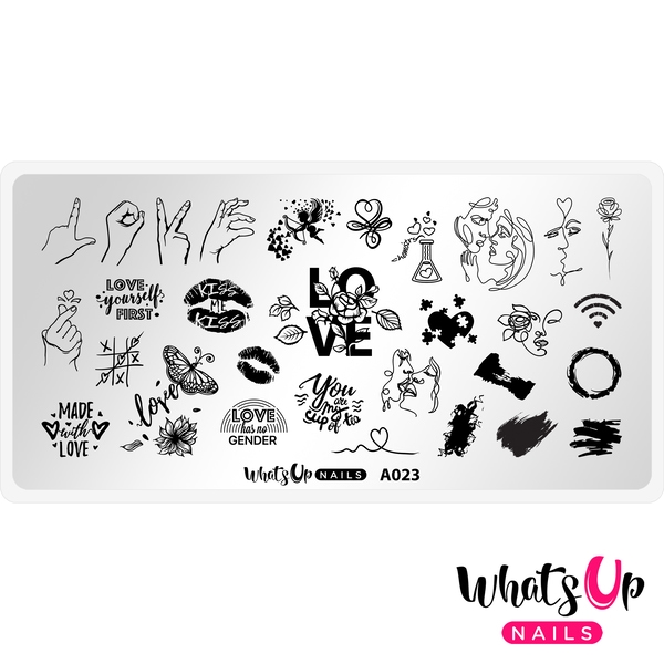 A023 When in Love, stampingplade, Whats up Nails